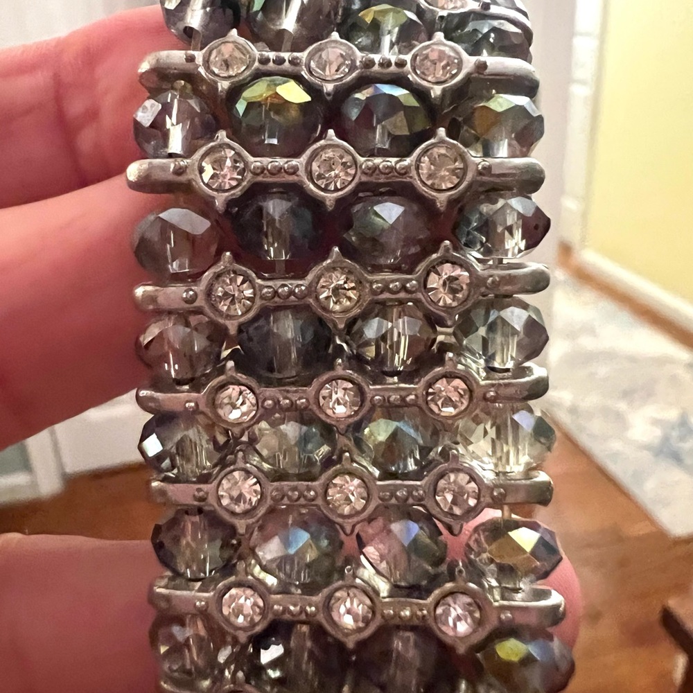 Silver and Crystal Beaded Bracelet
